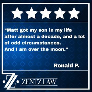 Zentz paternity Ronald P. testimonial